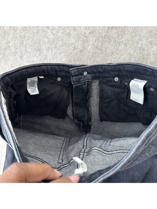 Rag Bone Cate Flare Jeans Womens 29 Charcoal Stripe Mid Rise Ankle Cropped Raw - Picture 15 of 16